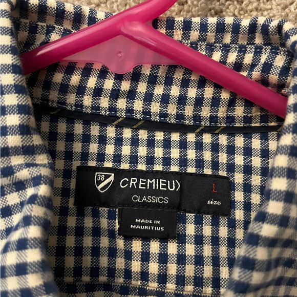 Cremieux Classics button up plaid shirt. Blue and white. - Picture 2 of 4